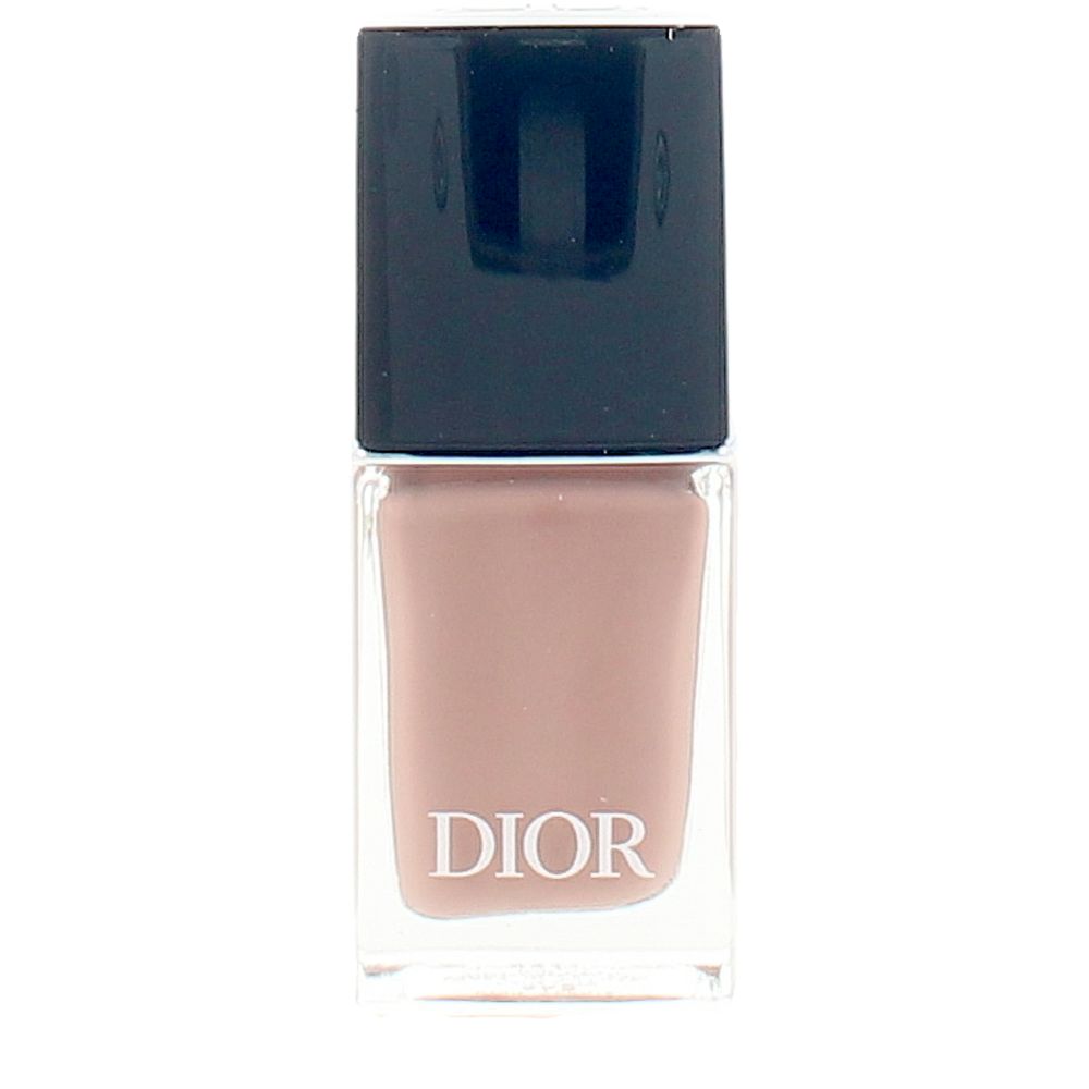 10 ml gel‑finish nail lacquer, high‑gloss pink‑brown shade, flat rounded brush