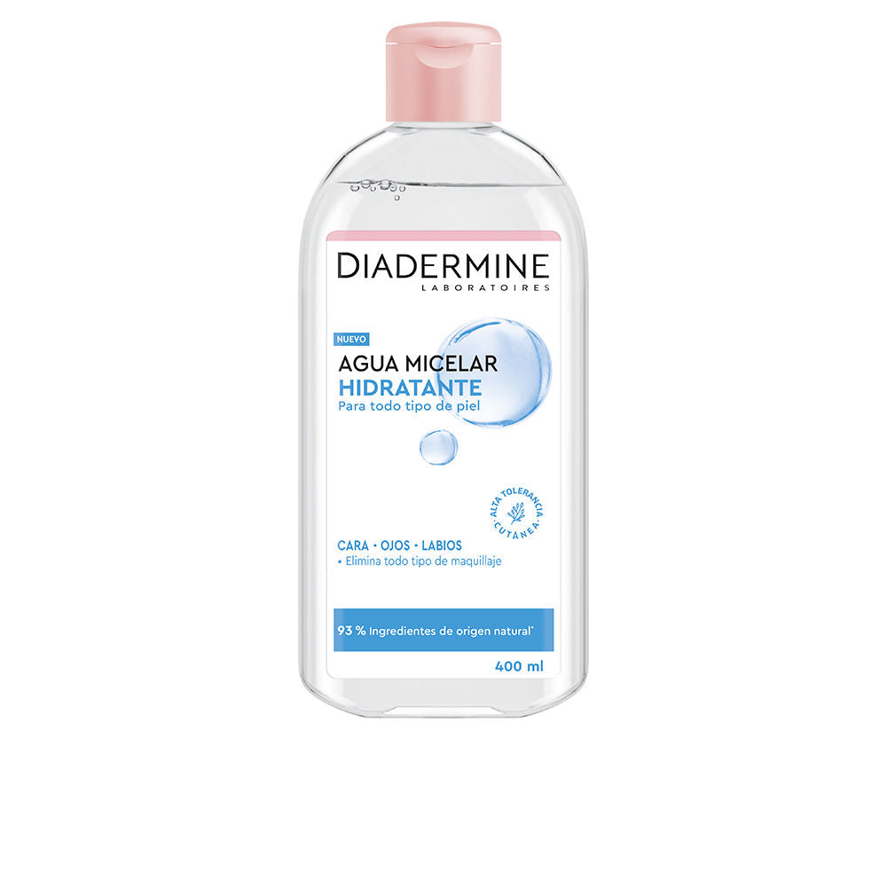 Clear 400 ml micellar water bottle for face, eyes and lips, hydrating cleanser