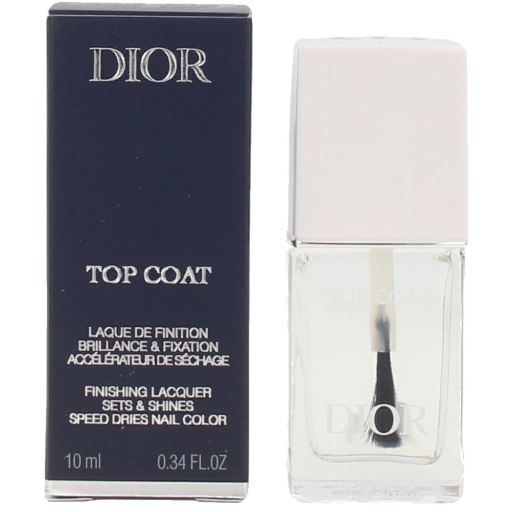 Clear 10 ml high‑gloss nail top coat bottle, salon finish, Unisex