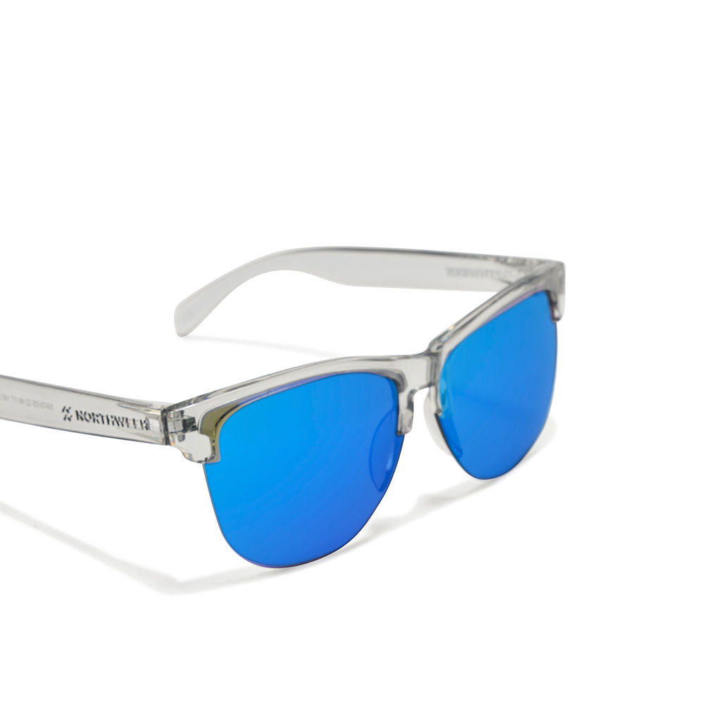 Black round phantos sunglasses, polarised lenses, 143 mm temples