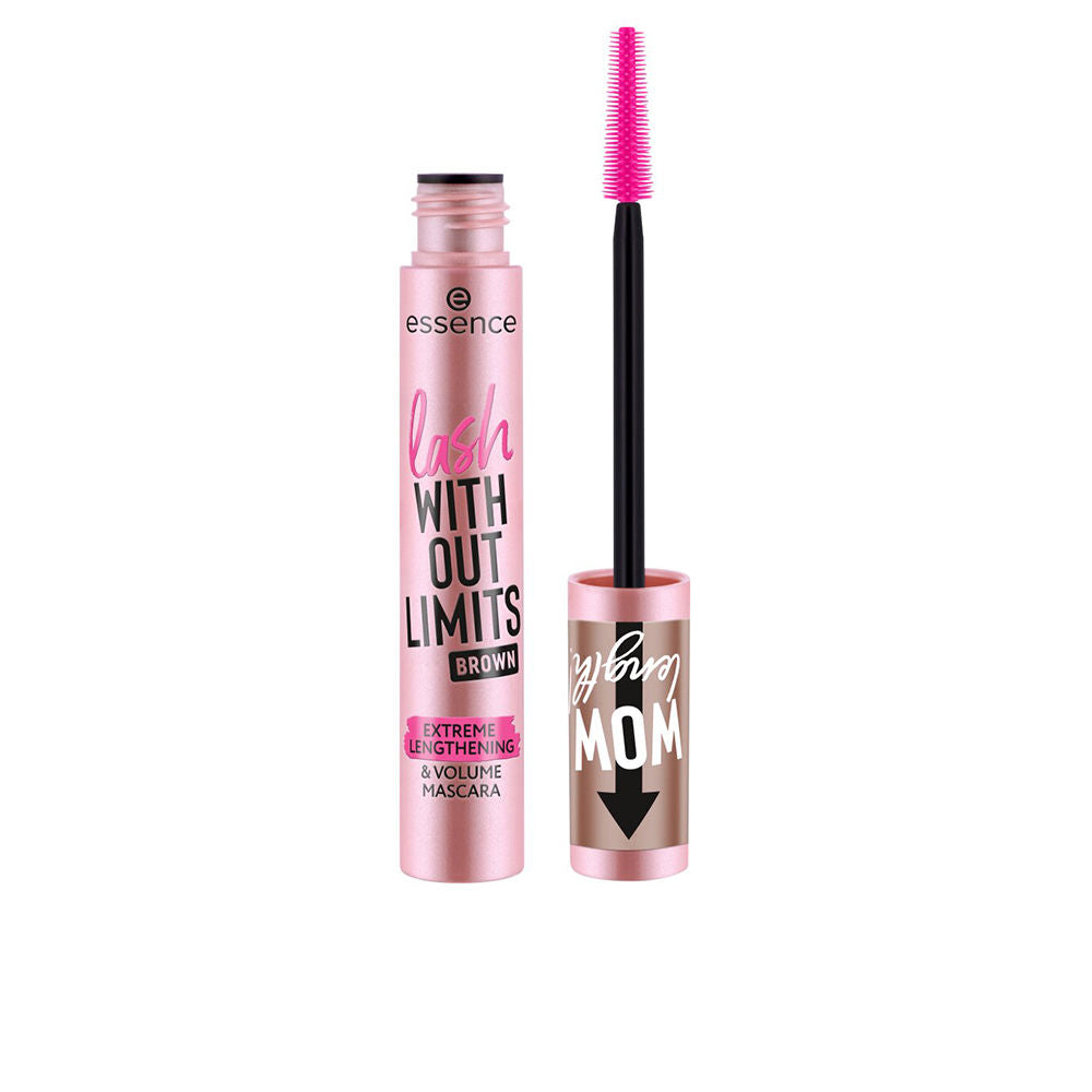 Brown elastomer-brush mascara tube and wand showing flexible brush, 13 ml, Unisex