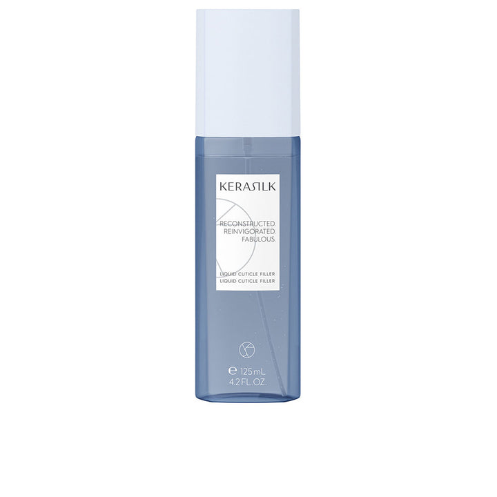 Slim spray bottle of liquid cuticle filler with biomimetic silk and blue lotus