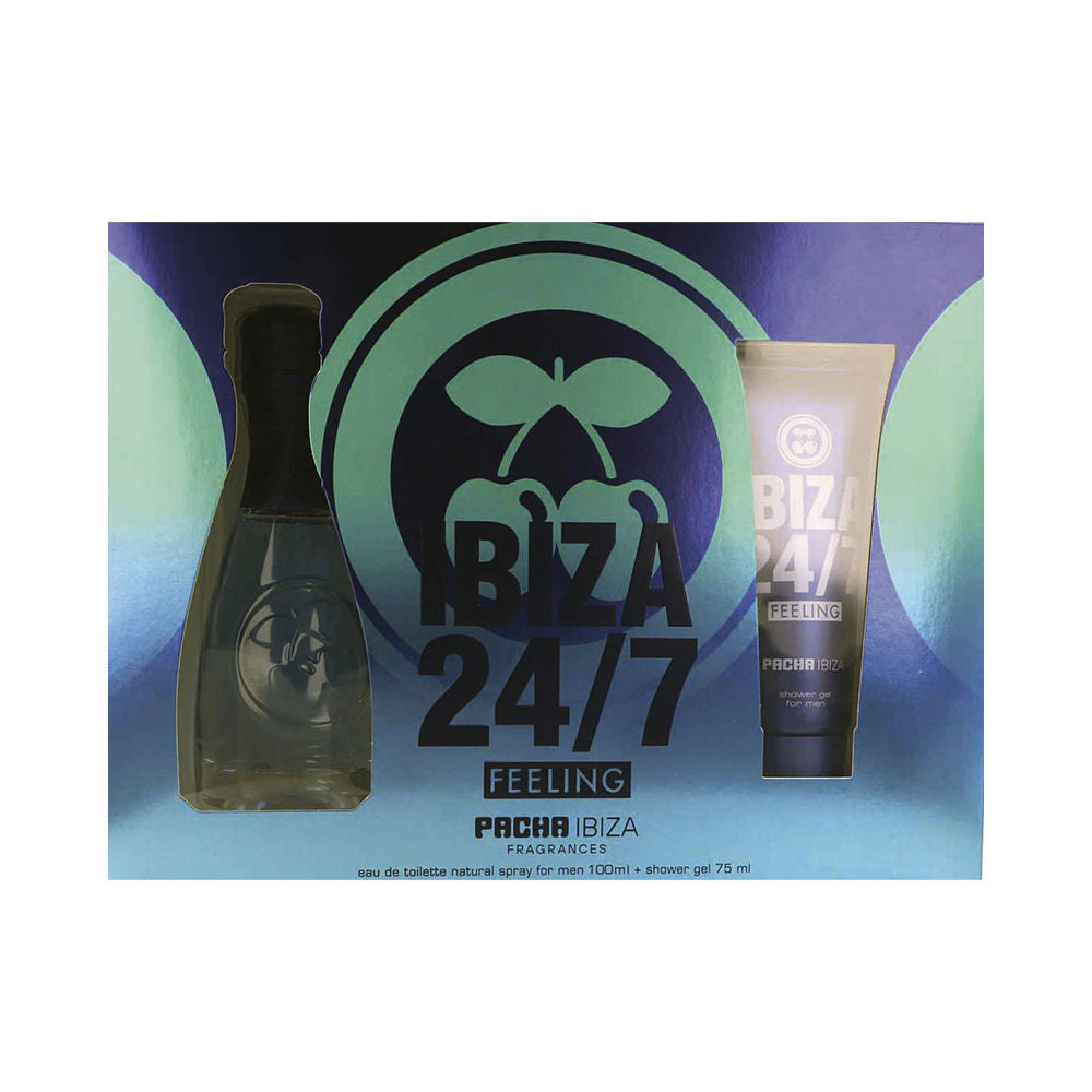 Bottle of Pacha Ibiza Vibration men’s fragrance with modern clean lines