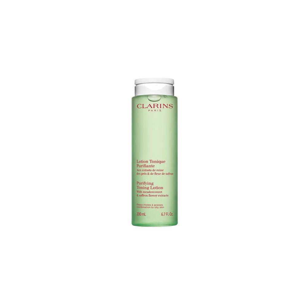 Clarins Purifying Toning Lotion bottle with refillable packaging on neutral background