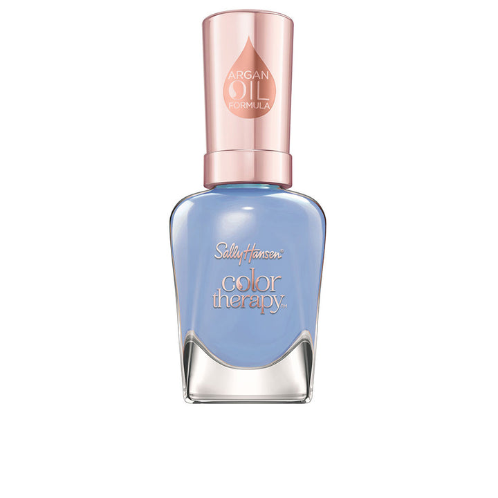 Bottle of mauve nail polish, 14.7 ml, glossy finish, argan oil formula