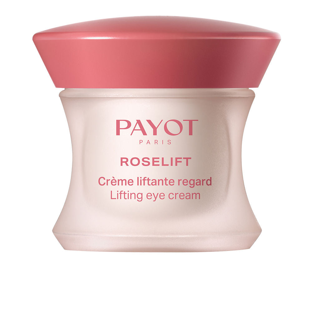 Soft pink frosted cream jar with screw lid and curved silhouette, minimalist design, Payot label visible