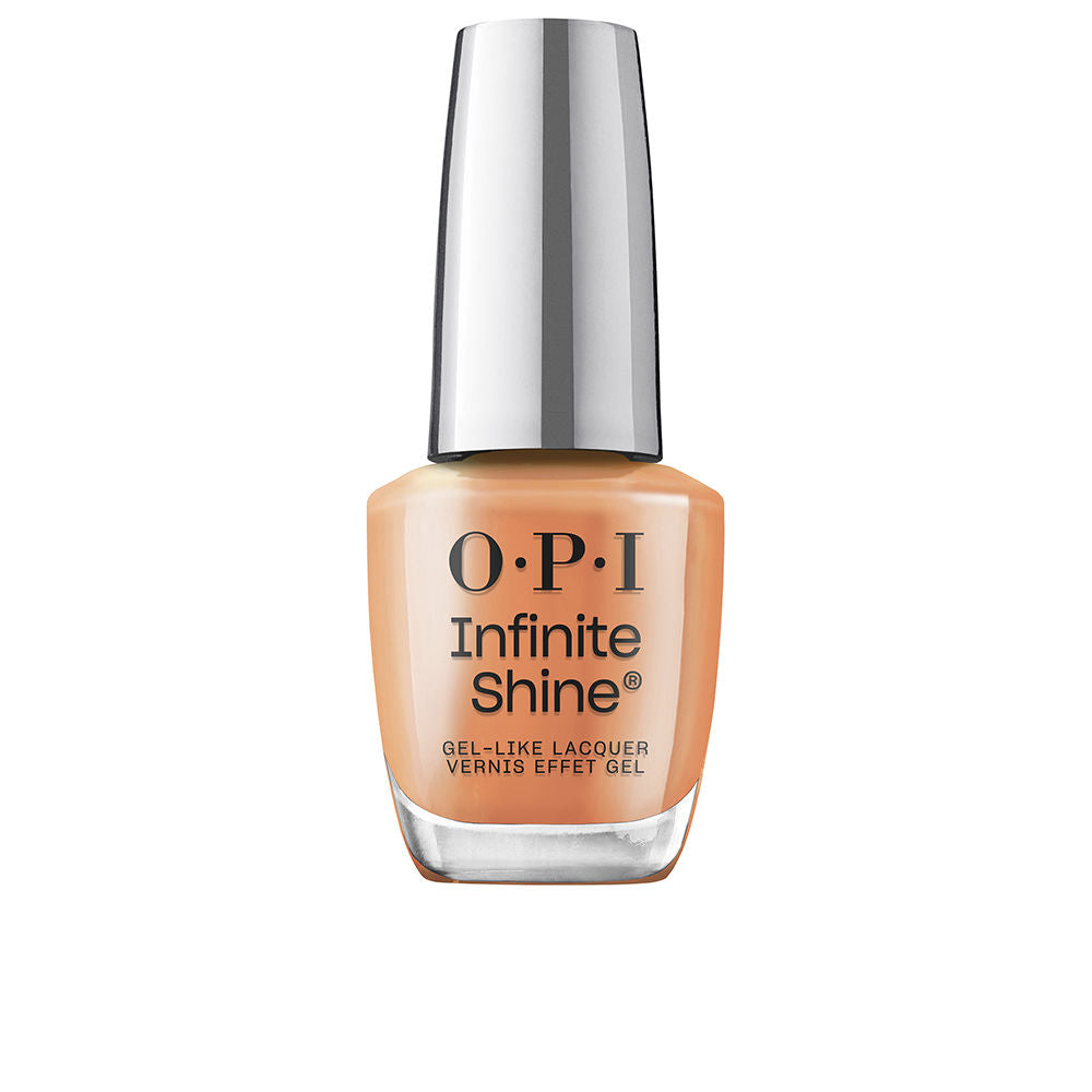 15 ml bottle of gel-effect nail polish in warm orange-red with Pro Wide brush