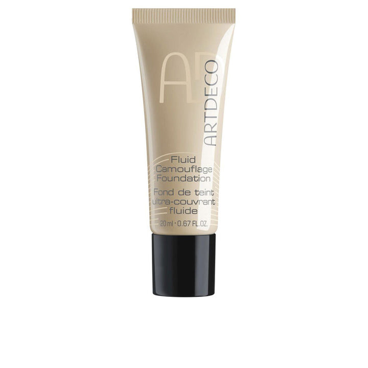 20 ml bottle of Fluid Camouflage matte foundation, shade 24 warm/golden beige