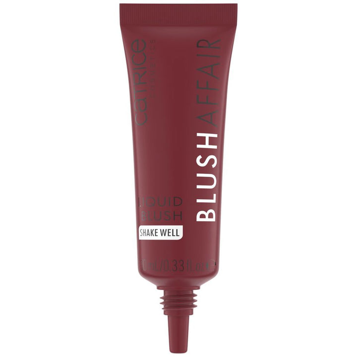 Small 10 ml bottle of cool plum liquid blush, matte serum texture