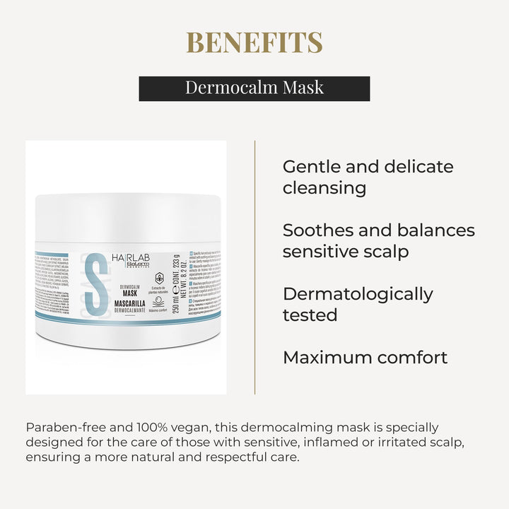 Tube of Dermocalm hydrating repair hair mask, 250 ml, for dry damaged hair