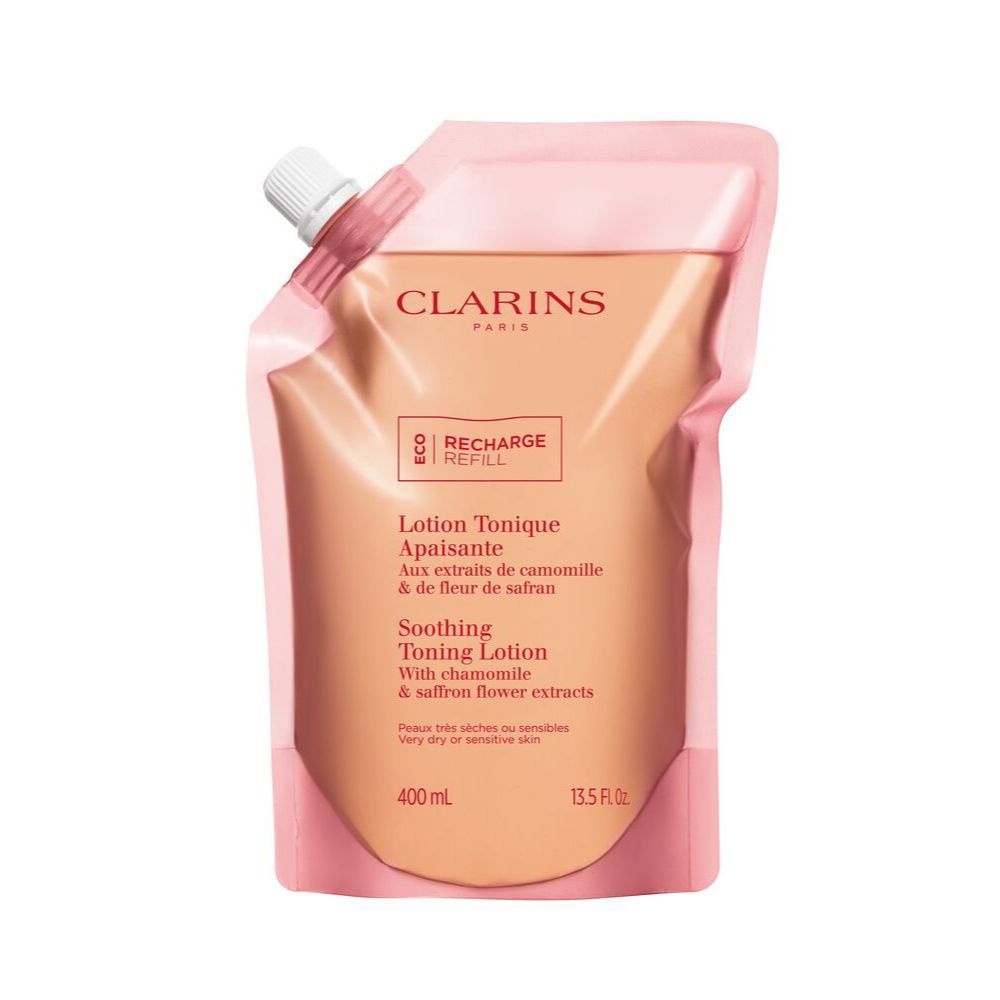 Clarins Comforting Toning Lotion bottle for sensitive, very dry skin with refill option