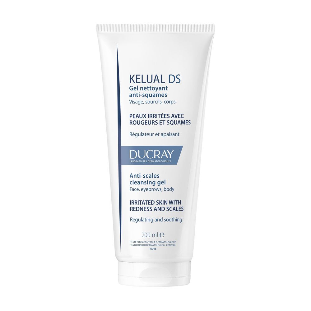 Tube of Ducray KELUAL DS soothing cleansing gel for irritated, flaky skin