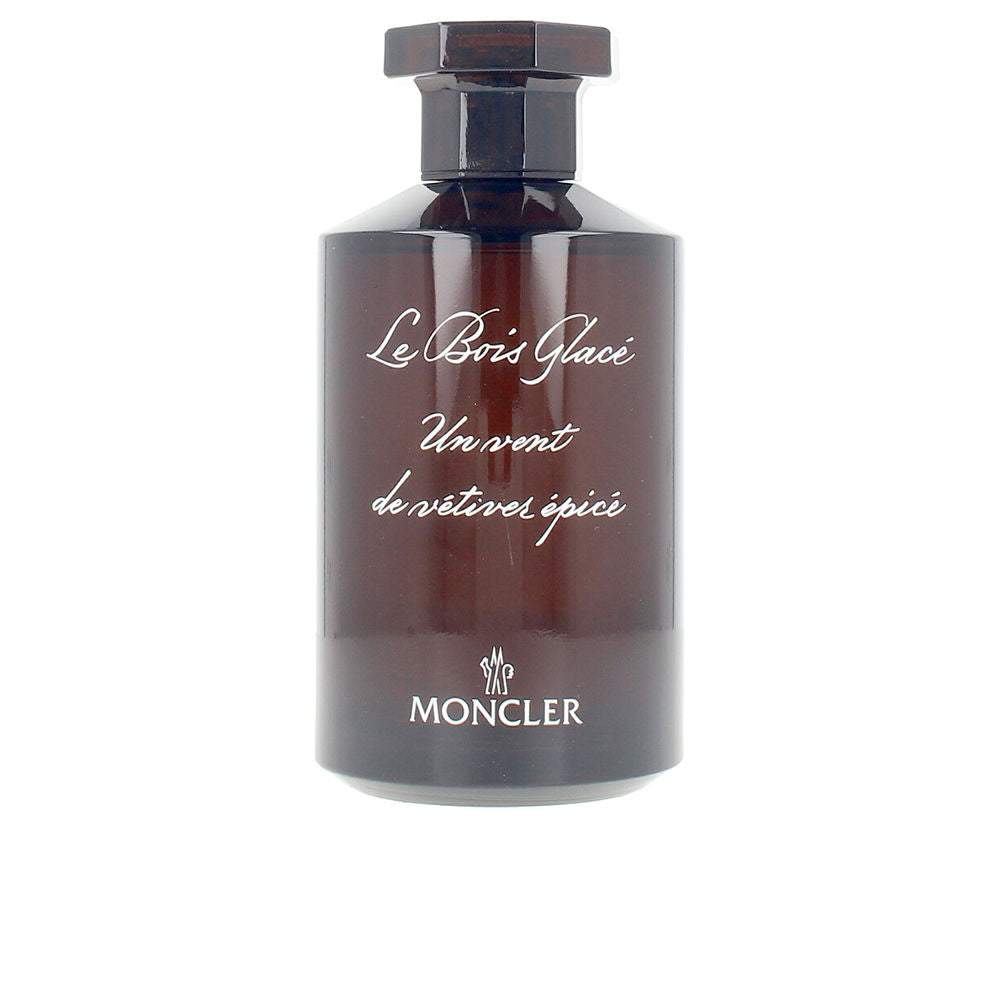 Apothecary-style 200 ml bottle, woody-spiced Unisex eau de parfum, embossed dark-paper box