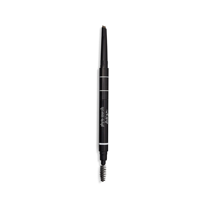 Triangular brow pencil with spoolie and built-in highlighter, shade Taupe