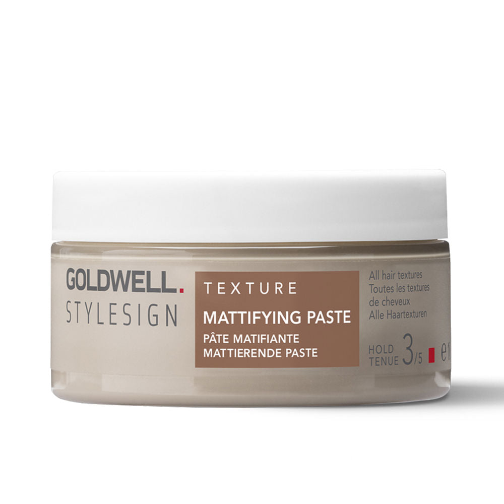 100 ml jar of matte texture styling paste for Unisex hair, compact neutral packaging