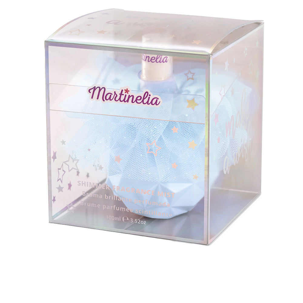 100 ml blue iridescent body mist bottle with subtle shimmer, Unisex children&