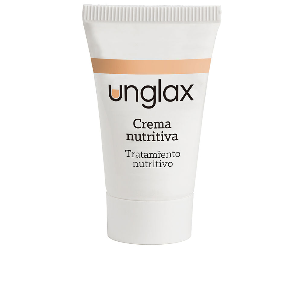 Compact tube of Unglax Nourishing Nail Cream with clean label and soft almond imagery