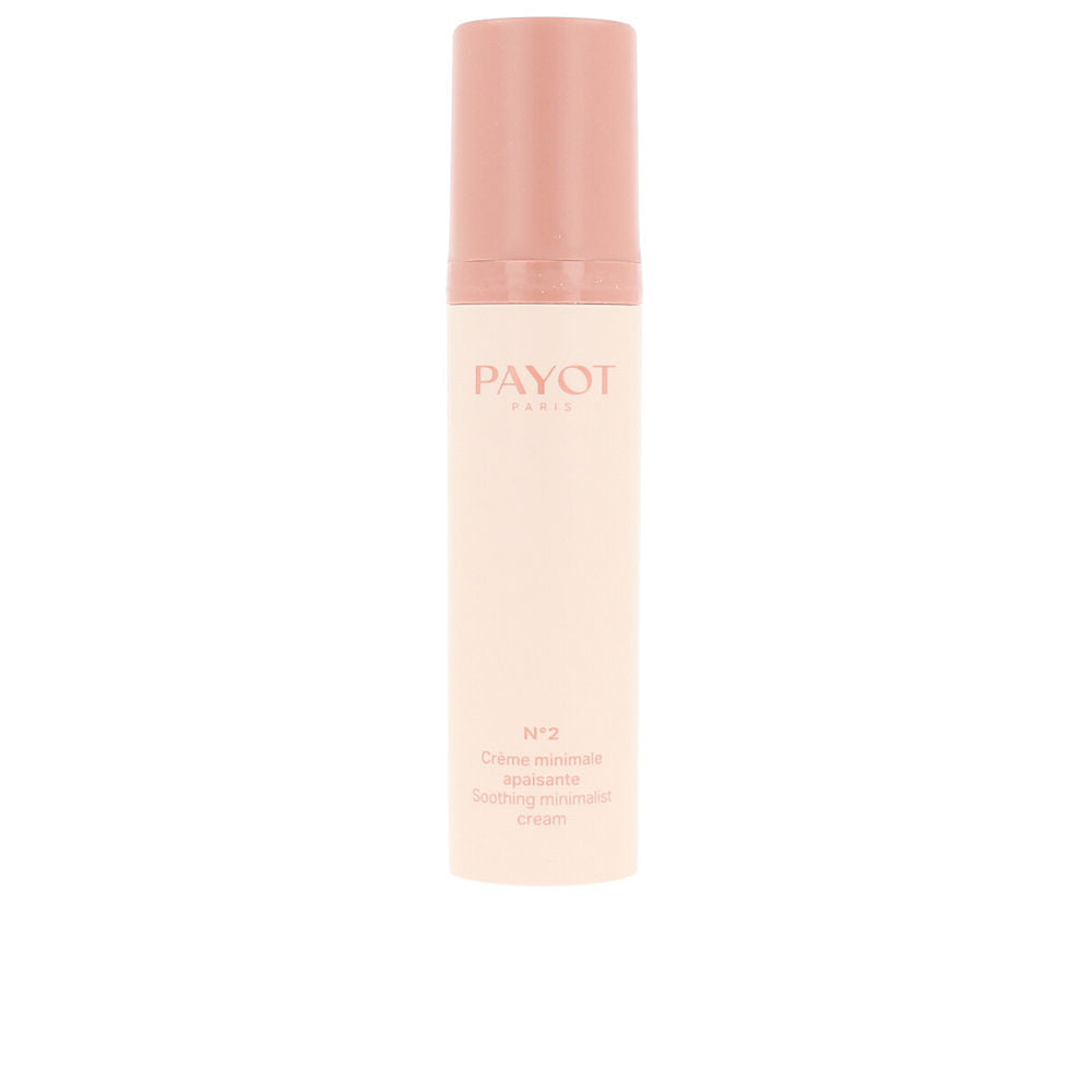 Payot Light pink plastic cylindrical cream bottle with cap, minimalist design; crafted detail noted