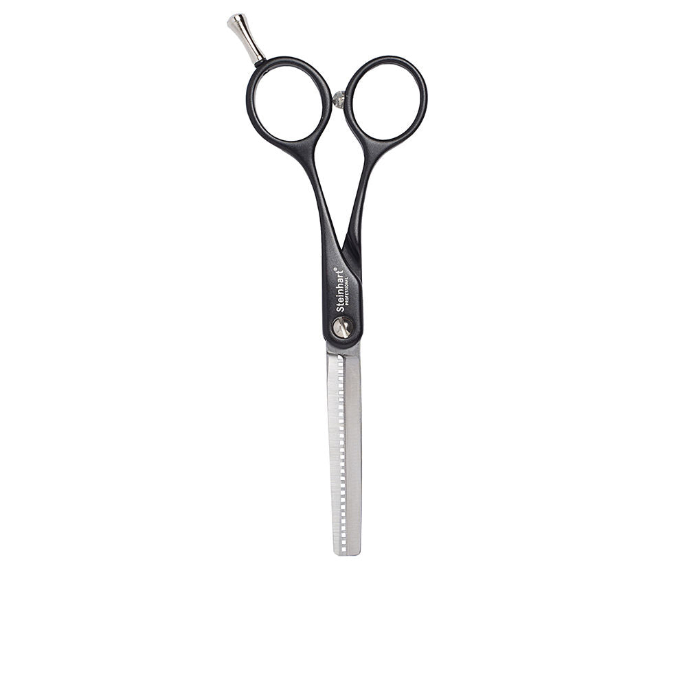 5½-inch black aluminium thinning scissors with slice-edge and protective case