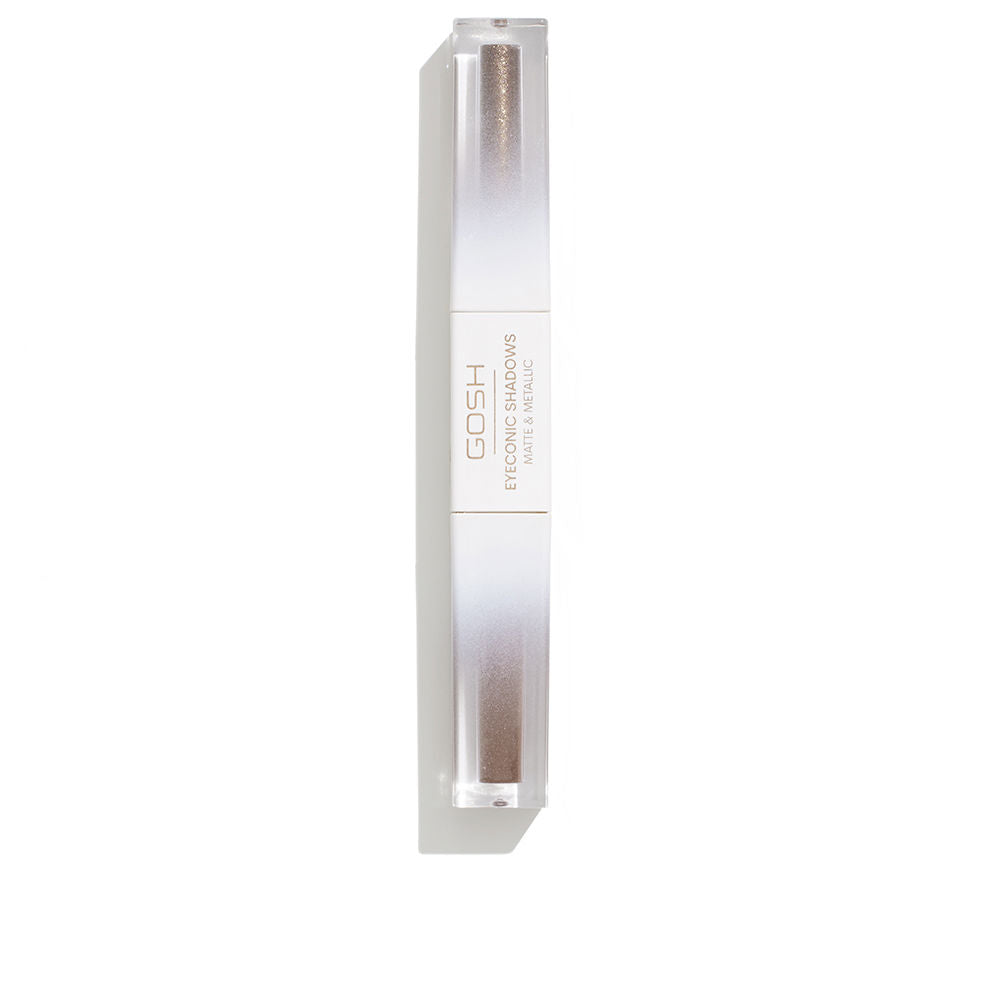 Small 2 ml tube of metallic brown liquid eyeshadow, glossy finish