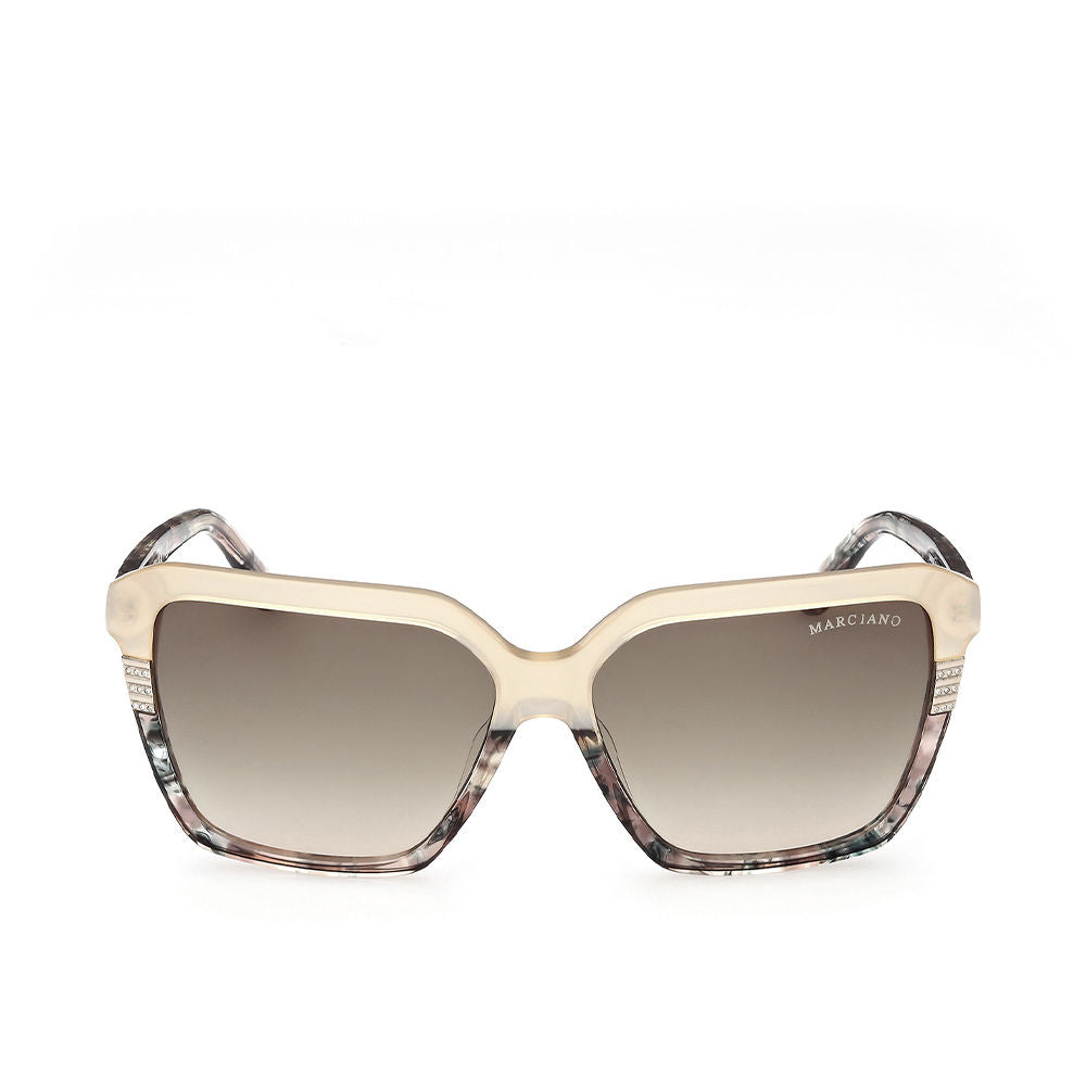 Habana acetate square sunglasses for Women, 58 mm lenses, 140 mm temples
