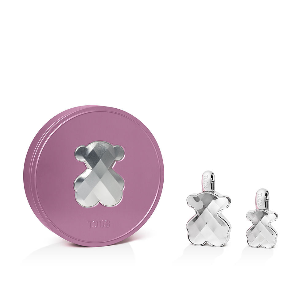 Two-piece Silver Bloom Parfum set with floral-fruity scent notes, elegant packaging