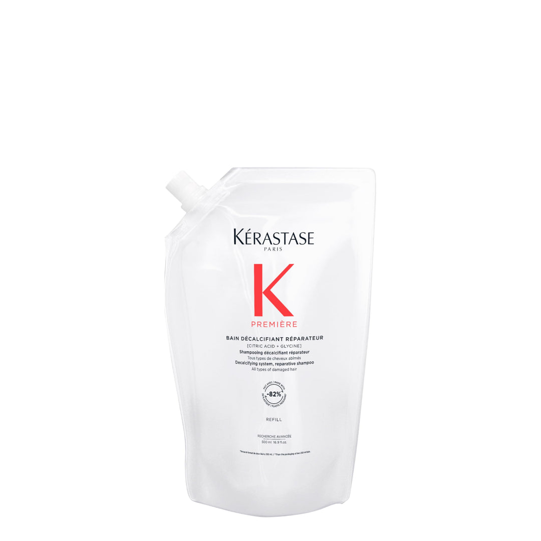 White creamy 500 ml shampoo bottle for damaged hair, sulphate-free, citrus fragrance