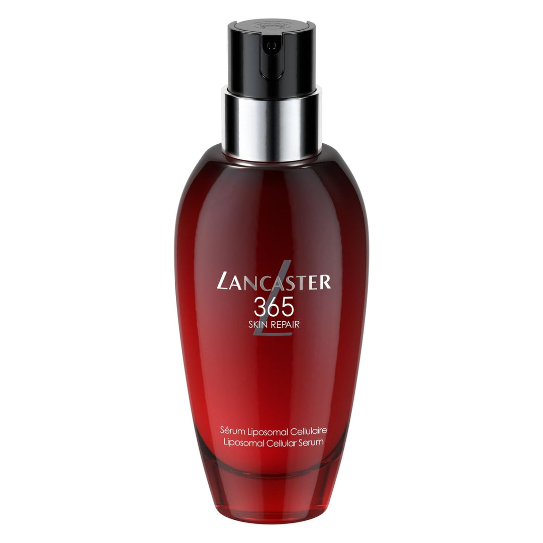 Lancaster 365 Skin Repair liposomal gel‑emulsion serum bottle on neutral background