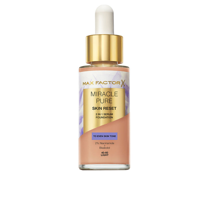 30 ml pump serum‑foundation in light shade, satin‑matte finish, Unisex product