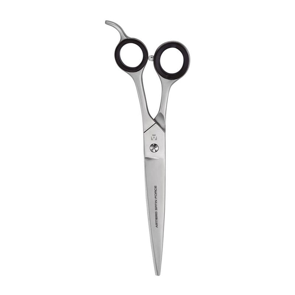 Wide-blade stainless-steel salon scissors with silicone finger thimbles, Unisex
