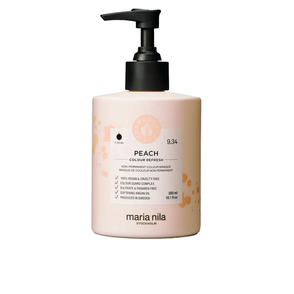 Peach-coloured 300 ml hair colour refresh mask tube, cream texture
