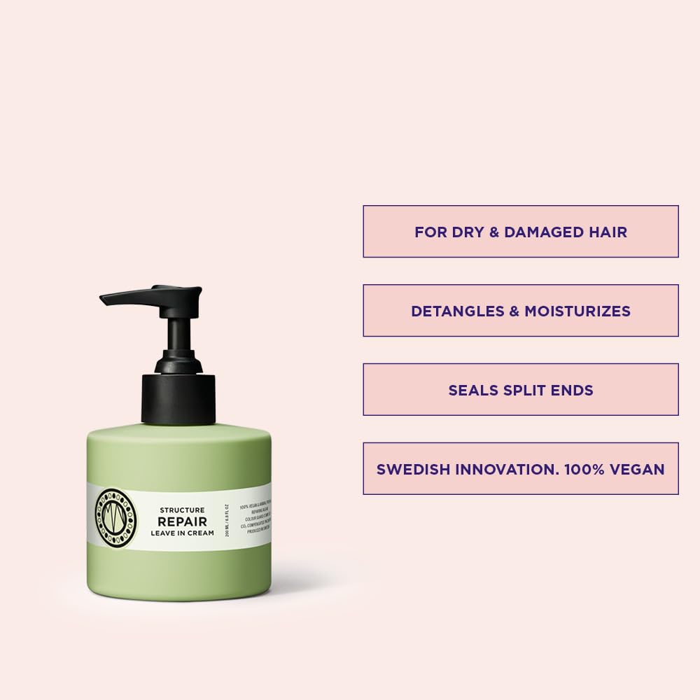 200 ml pump bottle of leave-in repair cream for unisex use, algae extract and colour protection