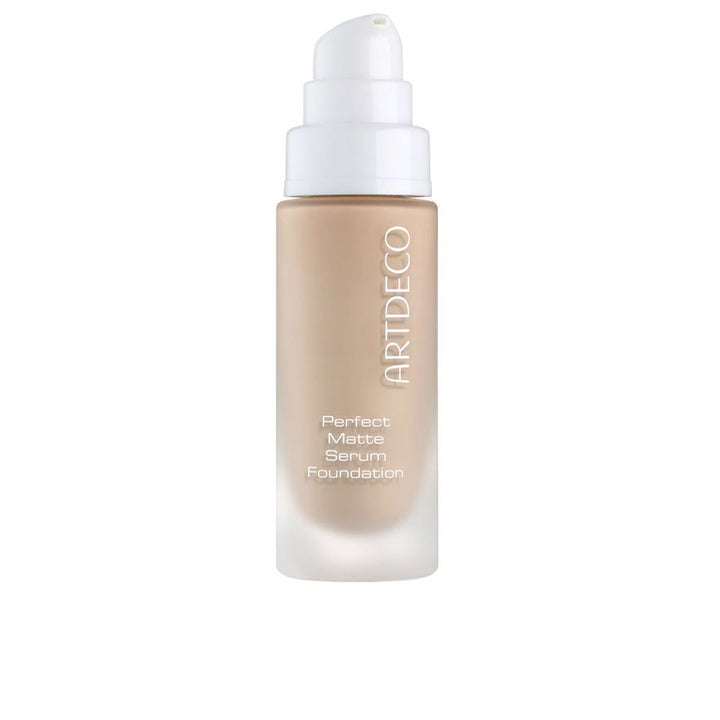20 ml glass bottle of liquid foundation, shade 65 Honey, recyclable pump