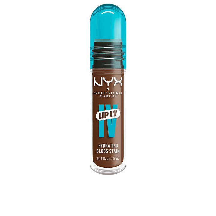 5 ml dual-finish lip tint in warm brown shade with wand applicator