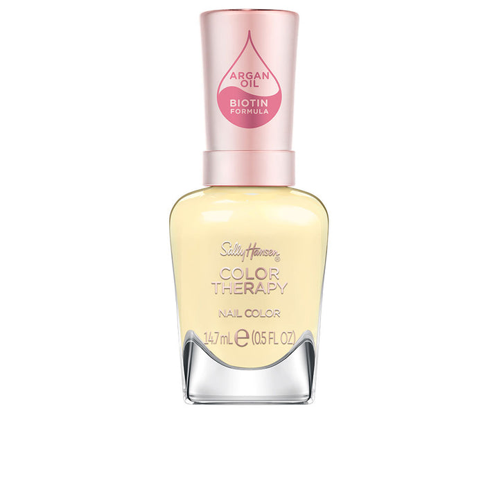 Yellow argan oil nail lacquer in 14.7 ml bottle with cream finish