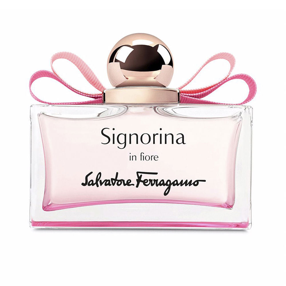 Pink-hued perfume bottle, 100 ml, floral-fruity scent with Vara bow reference
