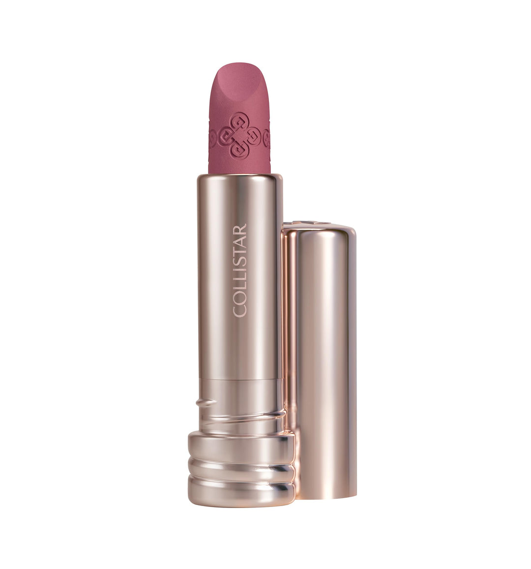 Rose-pink velvet lipstick tube, 3.5 g, smooth satin case