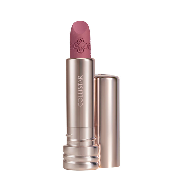 Rose-pink velvet lipstick tube, 3.5 g, smooth satin case
