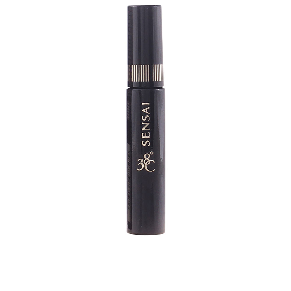 Sensai Black plastic mascara tube with gold text, striped gold band and screw-on cap