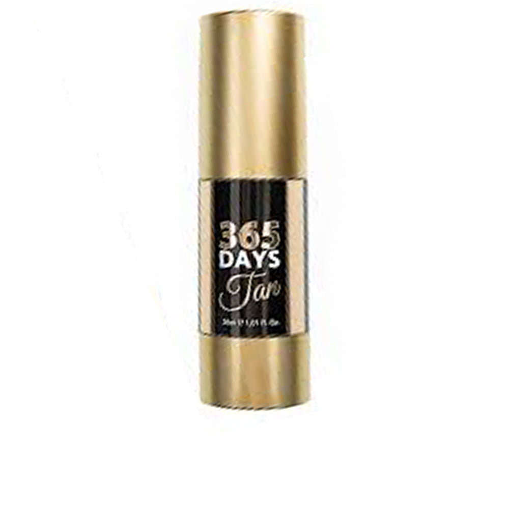 Moi Gold cylindrical bottle with black label, gold cap and base, polished minimalist sunscreen bottle