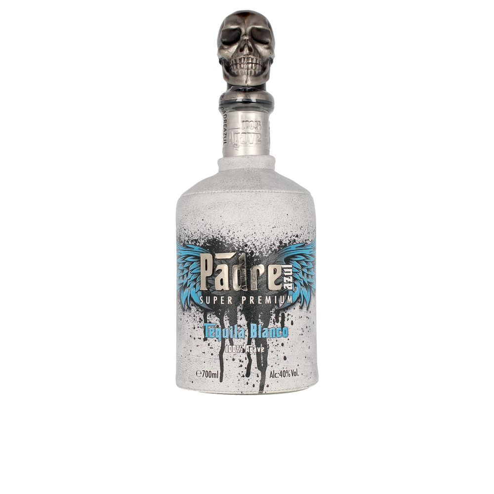 Clear bottle of Padre Azul Blanco tequila highlighting crystal clarity and fresh agave aroma