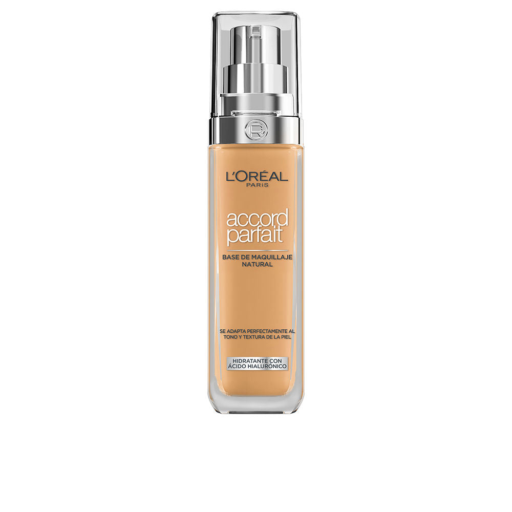 30 ml liquid foundation bottle, light beige shade, hyaluronic formula