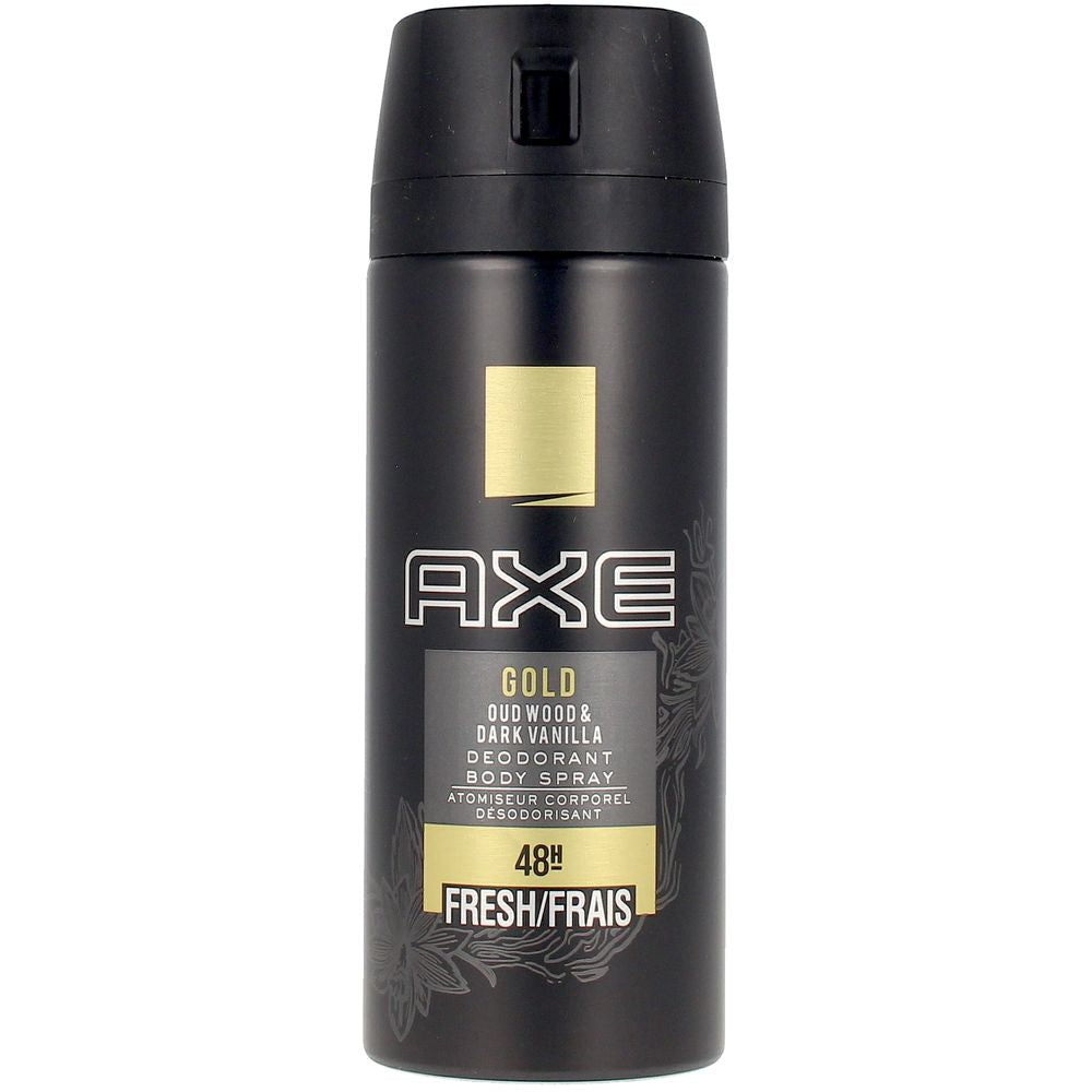 AXE Gold Dark Vanilla deodorant spray can with warm vanilla and woody notes