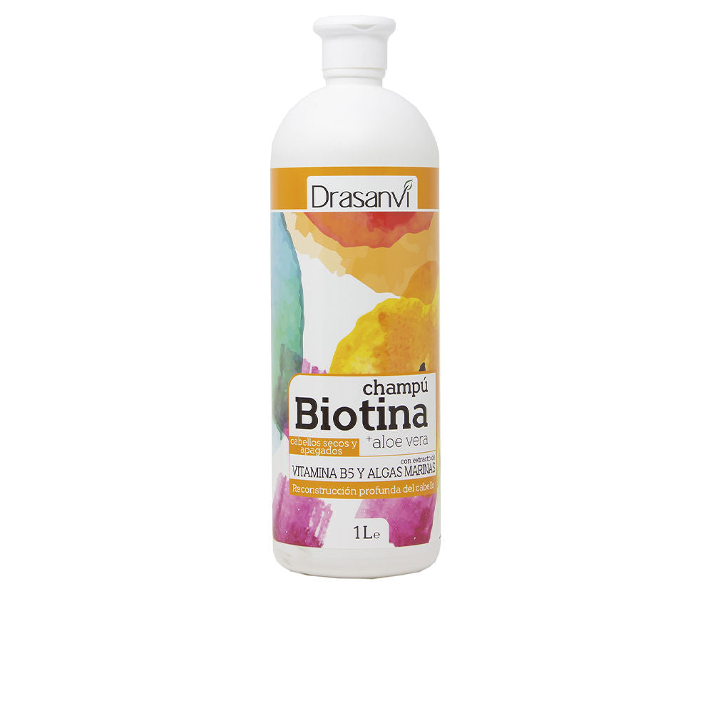 Large 1,000 ml bottle of biotin and aloe vera shampoo for dry hair, Unisex