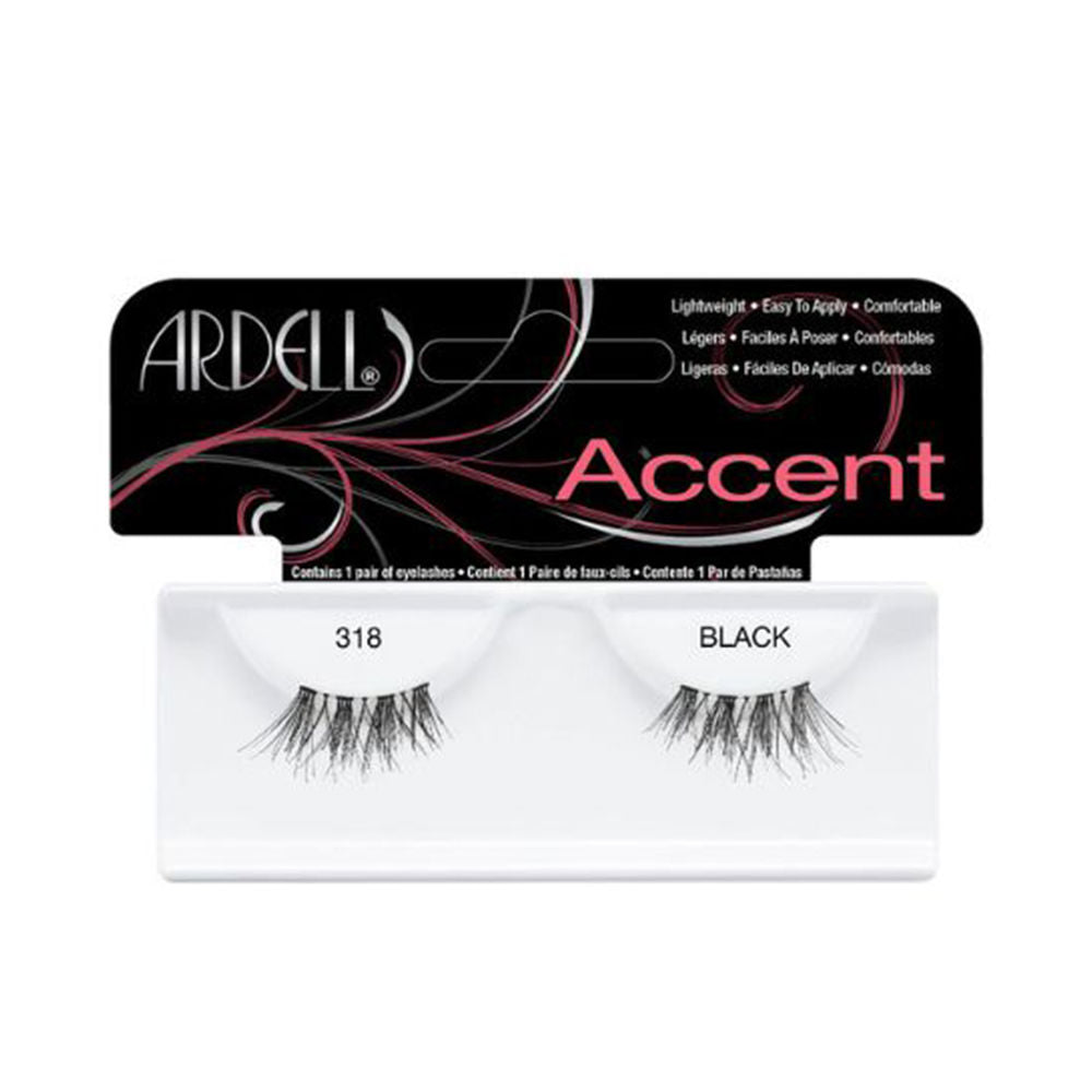 Pair of black synthetic cat‑eye strip lashes on invisiband, single pack