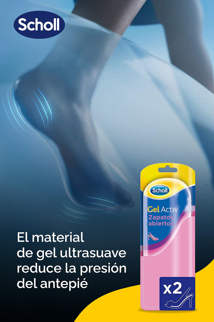 Scholl Clear gel shoe insole with raised textured bumps, curved arch support and cushioned heel pad