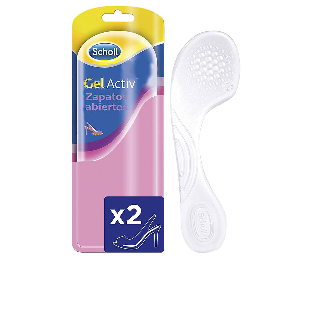 Scholl Clear gel shoe insole with raised textured bumps, curved arch support and cushioned heel pad