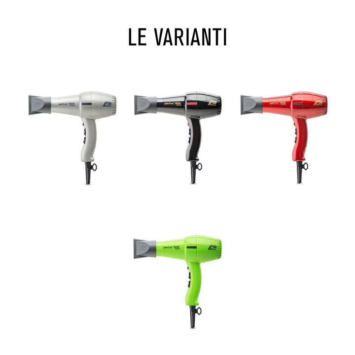 Black professional hairdryer with long nozzle and 3 m cable, ergonomic handle