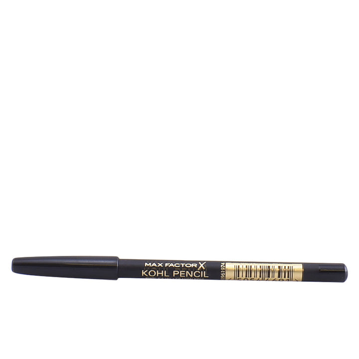 Max Factor Slim black kohl pencil with cap and barcode label, finely tapered tip for precise lining