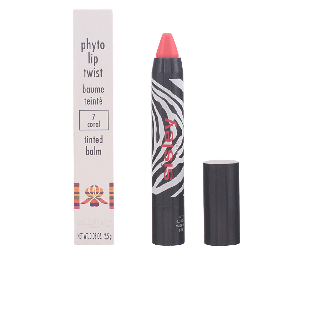 Twist-up coral lip balm stick, glossy sheer finish, 2.5 g, Unisex